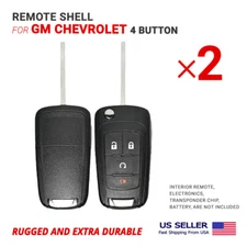 2X Flip Remote Key Shell For GM Chevrolet with Blade HU100 with Remote Start