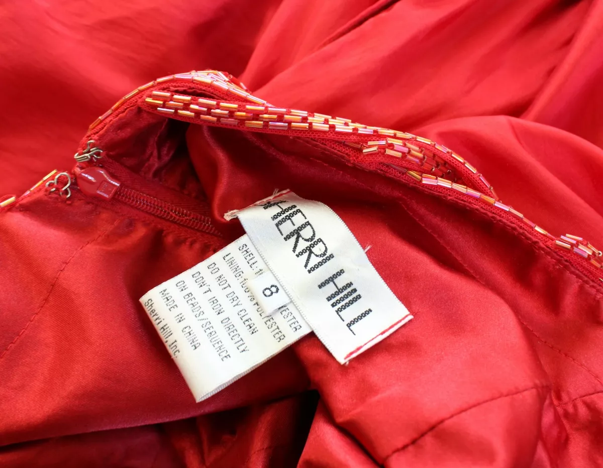 Sherri hill sales red beaded dress