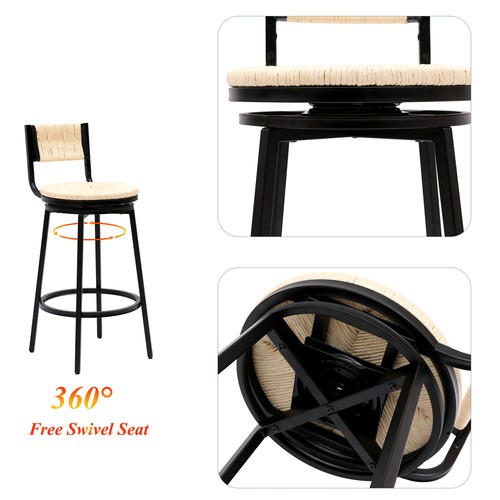 Set of 2 Bar Stools Bar Chairs Modern Kitchen Counter Height Dining Chair - Picture 28 of 51