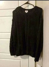 NWT LulaRoe Black Chenille Mariah Cableknit Sweater XL
