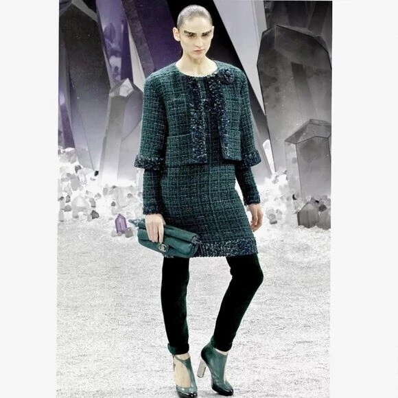 ABITO CHANEL RUNWAY TWEED AUTENTICO TAGLIA M L