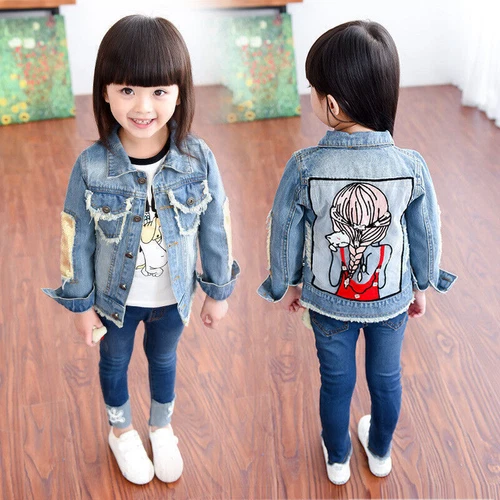 Sequin Toddler Kid Girl Jean Jacket Outdoor Travel School Denim Jacket Coat - Picture 9 of 20