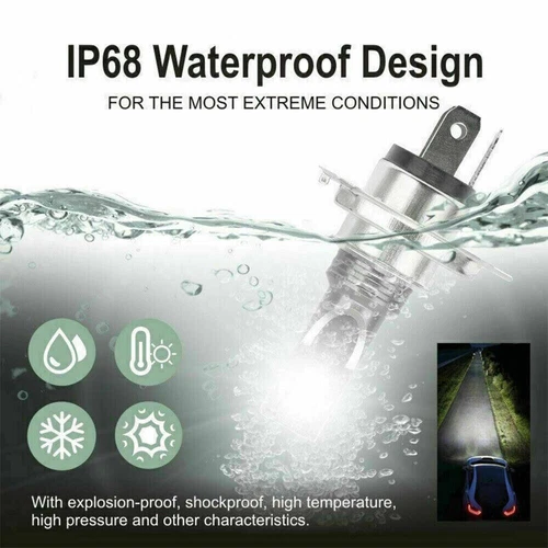 2X H4 Birne Hi/Low Beam Motorrad Auto Scheinwerfer Licht Halogen Weiß 6500K DHL - Bild 6 von 11