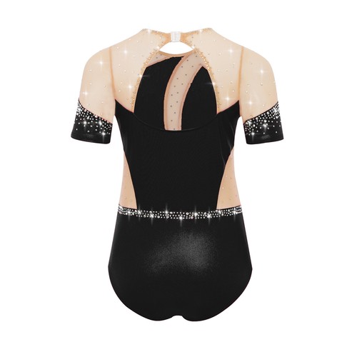 Kinder Mädchen Tanzkleidung Sportliche Bodysuit Rhythmisch Leotard Sheer Mesh - Bild 28 von 75
