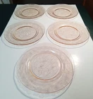 Macbeth Evans Pink Dogwood Depression Glass 9-1/4" Dinner Plates Set Of 5 READ