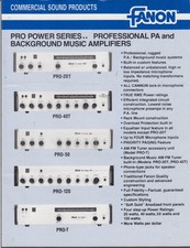 Fanon Commercial Sound Products Pro Power Amplifiers folder ca 1980s