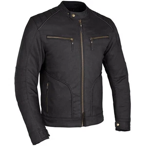 Oxford Holborn Mens Wax Textile Waterproof Motorcycle Motorbike Jacket - Black