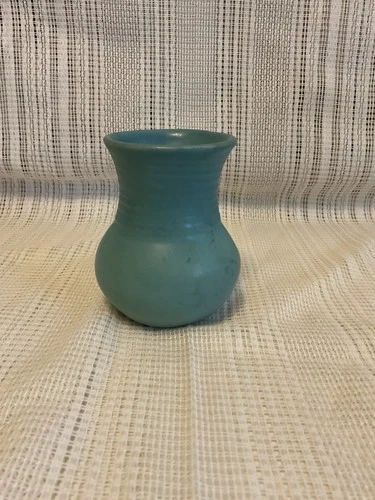 Vintage Van Briggle Pottery Blue Vase Signed 4 1/8 in Tall
