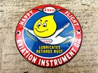 VINTAGE ESSO DOME AVIATION FLIGHT OIL GASOLINE GAS PUMP STATION PORCELAIN SIGN