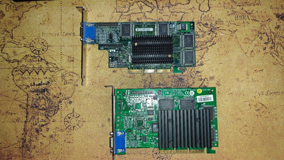 Matrox G400 16MB AGP + nVidia Riva TNT2 16 MB AGP - TOP Retro-Grafikkarten