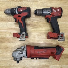 Lot Of 3 Milwaukee M18 Cordless Power Tools - Drills & Grinder - As-Is -Untested