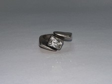 Vintage 925 Sterling Silver Ring With CZ Stone Sz 7.25