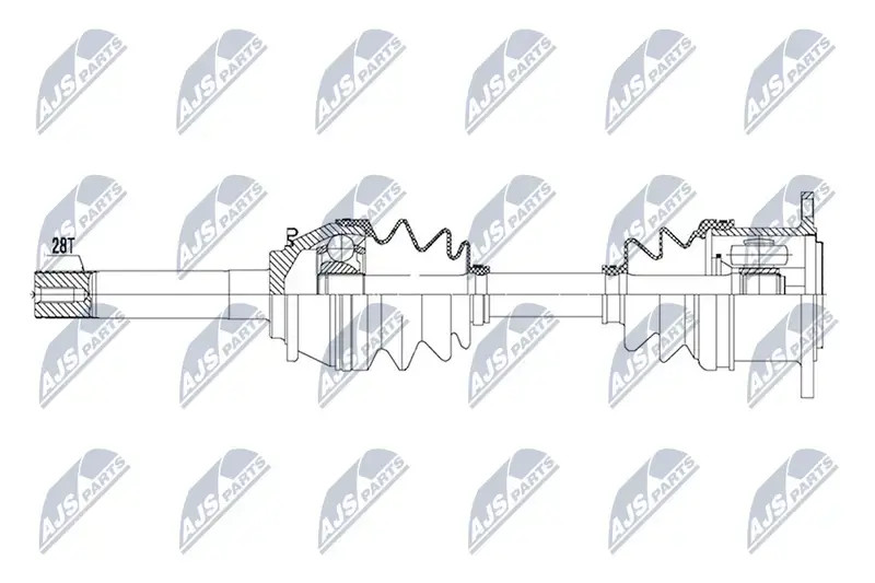 Driveshaft Front Axle Right NPW-MS-051 NTY for MITSUBISHI PAJERO/SHOGUN Mk II