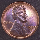 1954 D Lincoln Wheat 1c Cent Red Brown Toned Brilliant Uncirculated Denver