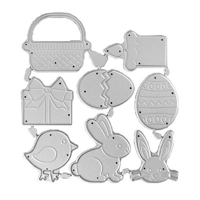 Easter Egg Rabbit Metal Cutting Dies Cut Stencils for Embossing Card Making