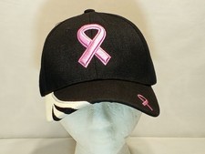 Pink Ribbon Embroidered Breast Cancer Awareness Adjustable Ball Cap