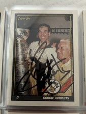 Gordie Roberts autographed O Pee Chee hockey card. NHL Defenseman.  