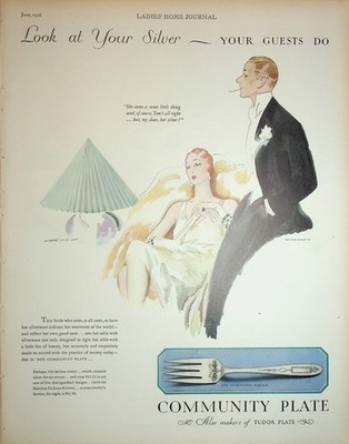 Original 1928 Vintage Kitchen Ad: Community Plate, Also makers of Tudor Plate