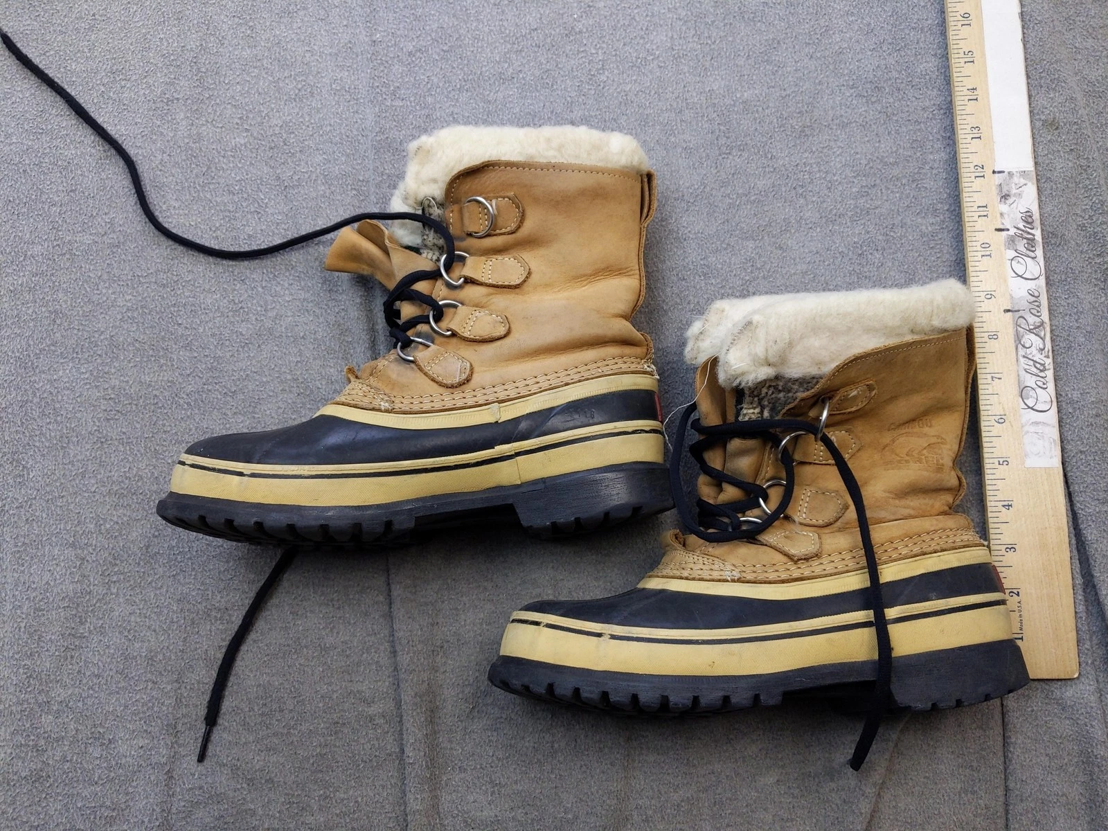Vintage Sorel Caribou Boots Mens 7 Brown Waterproof Wool Lined Winter Canada