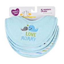 Parent's Choice Cotton Drool Baby Bib, 5 pk, Boys