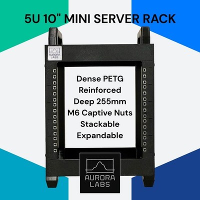 5U 10'' Mini Server Rack | Deep 255mm | PETG | Stackable