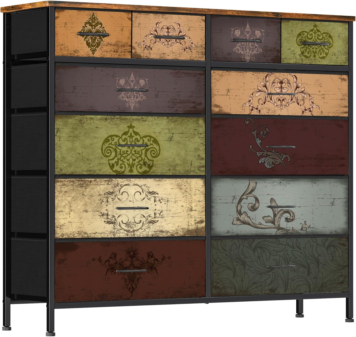 Tall 12-Drawer Fabric Dresser for Bedroom Storage and Organization