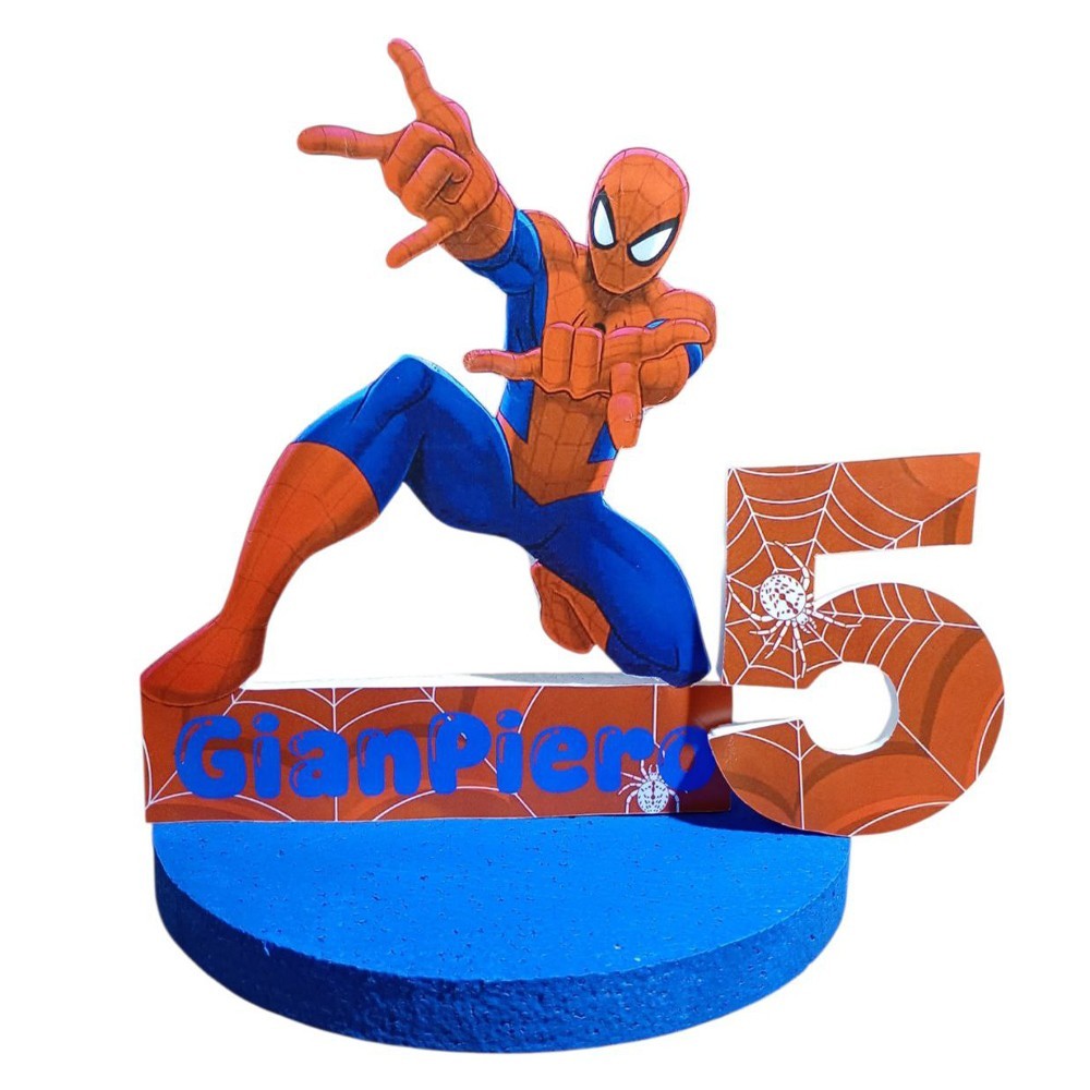 Silueta Spiderman Personalizada 3D En Poliestireno Con Nombre Y Número – Deco