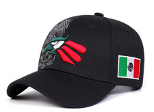 MEXICAN MEXICO Hat Hecho En Mexico Eagle Aguila Curved Baseball Cap Black Color