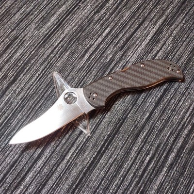  SPYDERCO STRETCH FOLDING KNIFE C90CFPE Carbon Fiber ZDP-189   