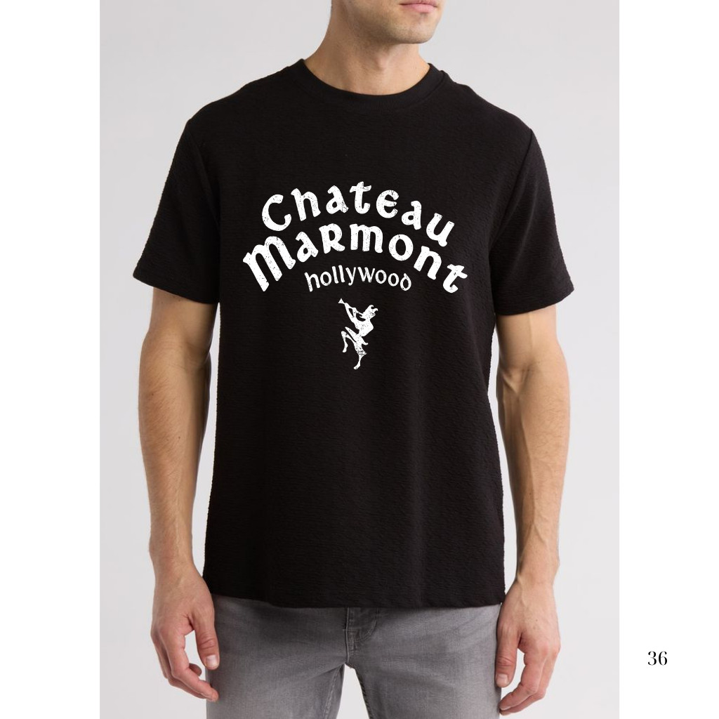 Vintage 90s Chateau Marmont Hollywood T-Shirt Black Retro Graphic Tee S-5XL