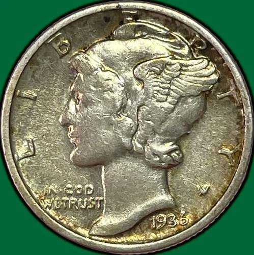 1936 Mercury Dime Almost Uncirculated AU Coin #36903