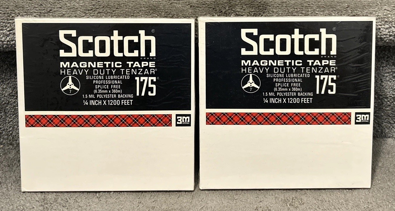 Lot Of 2 Scotch 175 Magnetic Tape Reel-to-Reel 1/4” X 1200 Feet NOS NEW Sealed