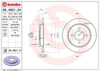 Pack Von 2 - Bremsscheibe 08.4931.21 Brembo FüR Ford TVR
