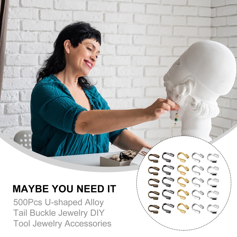 APL 500 pezzi fibbia coda in lega a forma di U gioielli fai da te strumento accessori gioielli