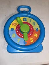 Fun Time Toys Children  s Learning/ Telling Time Blue Clock w/ Hours  Minutes