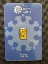 The Royal Mint Britannia 1g 999 Pure Gold Bullion Bar