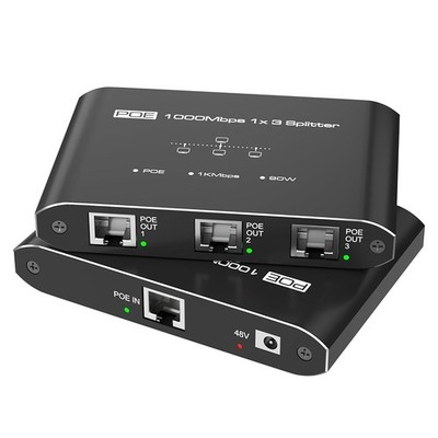 Gigabit-PoE-, 1 Eingang, 3 Ausgänge, 30 W Pro Port, Netzwerk-Hub RJ45 für I1655