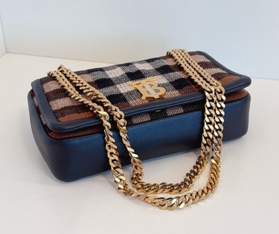Burberry Lola British check pattern Chain Shoulder bag Women Brown