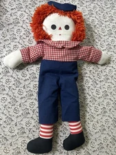 EUC Clean 21” Handmade Raggedy Andy Cloth Fabric Rag Doll