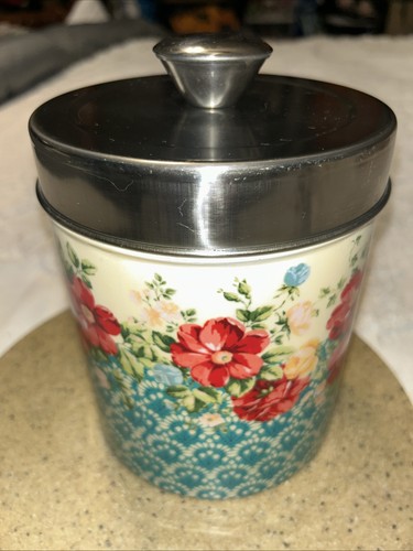 Retro Pionierin Keksdose / Haustier Leckerli Blumendose Kanister mit Deckel - Bild 2 von 9