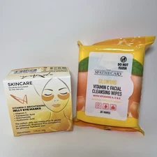 LASplash Vitamin C Brightening Jelly Eye Masks 40 pcs-20 prs & Facial Wipes NEW