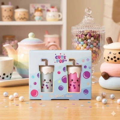 Lindo Set Dúo Brillo Labial Pop Regalo de Navidad para Ella - Frambuesa y Arándano - Imagen 1 de 3