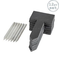 6 Piece Slate Plant Markers Set with Chalk Pencils Preserving Jar Labels