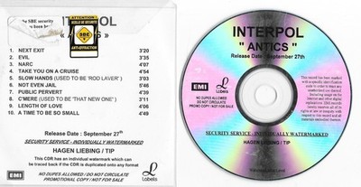INTERPOL - antics  - in FOLIE gefasste promo - 10  tracks CD