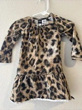 Molo Girls Dress SZ 9 Months Animal Print Dress Leopard Print