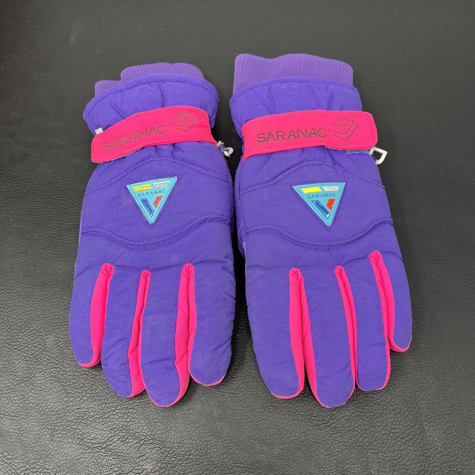 Vintage Saranac Snow Ski Gloves Women Medium Purple Hot pink Thailand