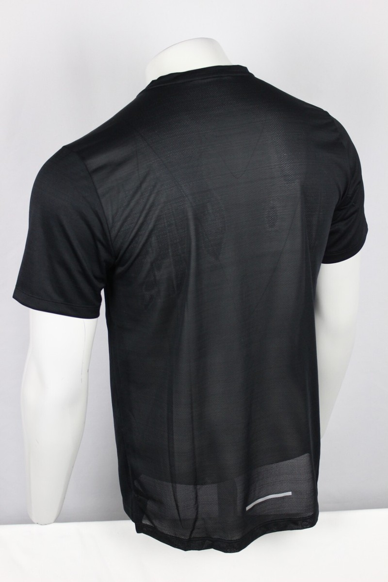 Nike Dri Fit Men's Shirt Miler Running Top Short Sleeve Crew Black