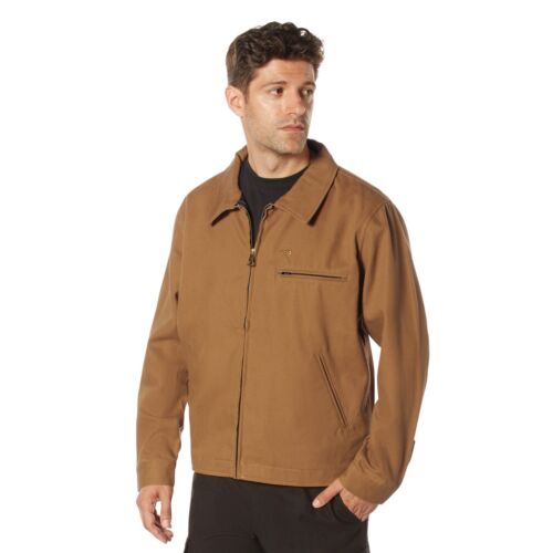 Rothco Lightweight Canvas Work Jacket - Work Brown - Picture 2 of 5