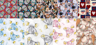 David Textiles Assorted Design Fat Quarter 18'' x 21'' 100% Cotton Fabric