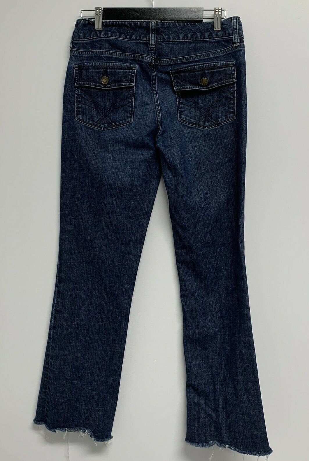 Gap Womens Curvy Blue Jeans Size XL Bowery Raw Hem Dark Wash